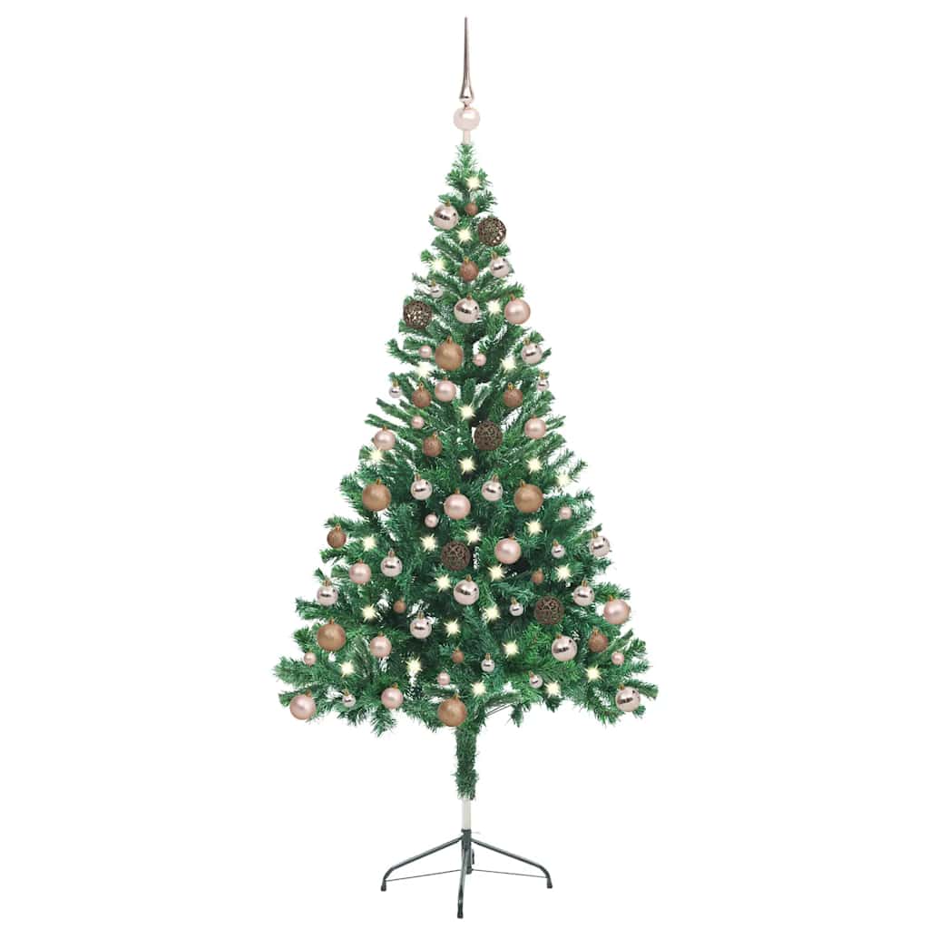 Kunstkerstboom met verlichting en kerstballen 380 takken 150 cm is nu te koop bij PeponiXL, paradijselijk wonen!