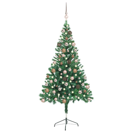 Kunstkerstboom met verlichting en kerstballen 380 takken 150 cm is nu te koop bij PeponiXL, paradijselijk wonen!