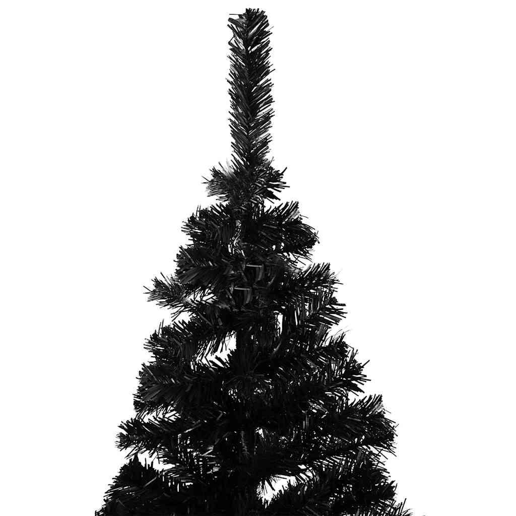 Kunstkerstboom met verlichting en kerstballen 120 cm PVC zwart is nu te koop bij PeponiXL, paradijselijk wonen!