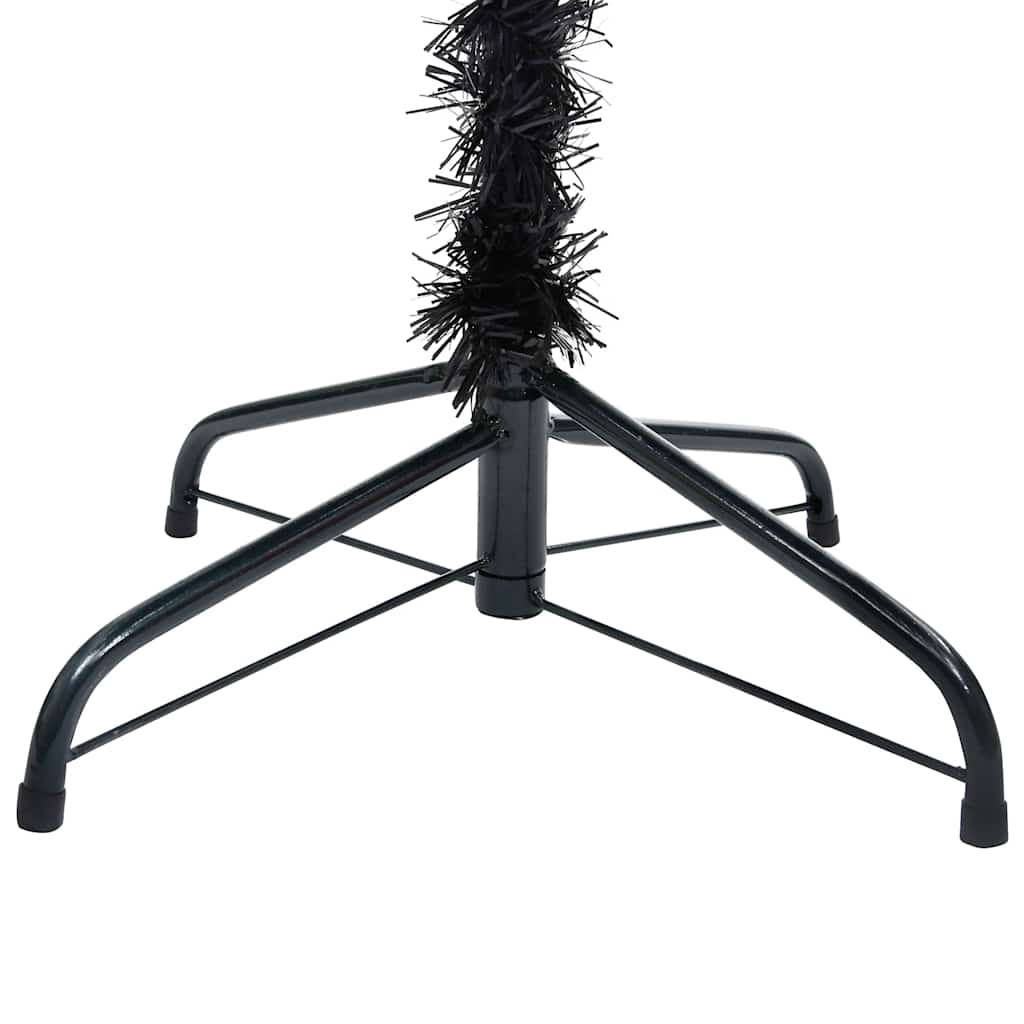 Kunstkerstboom met verlichting en kerstballen 150 cm PVC zwart is nu te koop bij PeponiXL, paradijselijk wonen!