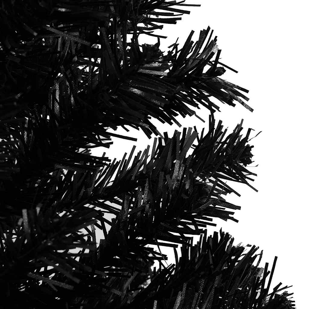Kunstkerstboom met verlichting en kerstballen 180 cm PVC zwart is nu te koop bij PeponiXL, paradijselijk wonen!