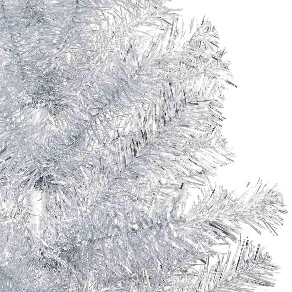 Kunstkerstboom met verlichting en kerstballen 120 cm PET zilver is nu te koop bij PeponiXL, paradijselijk wonen!
