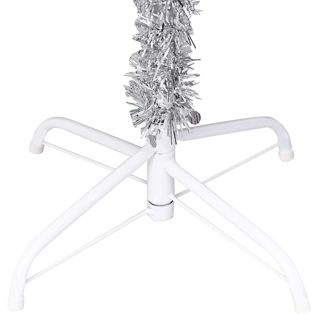 Kunstkerstboom met verlichting en kerstballen 120 cm PET zilver is nu te koop bij PeponiXL, paradijselijk wonen!
