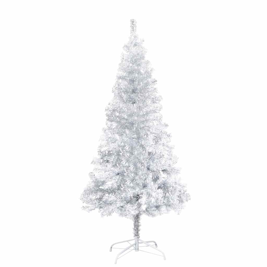 Kunstkerstboom met verlichting en kerstballen 150 cm PET zilver is nu te koop bij PeponiXL, paradijselijk wonen!