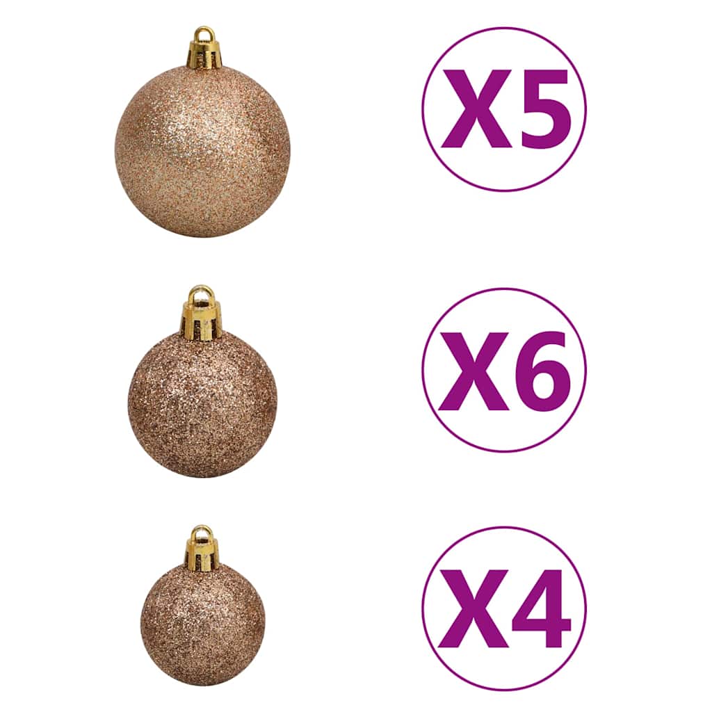 Kunstkerstboom met verlichting en kerstballen 150 cm PVC groen is nu te koop bij PeponiXL, paradijselijk wonen!