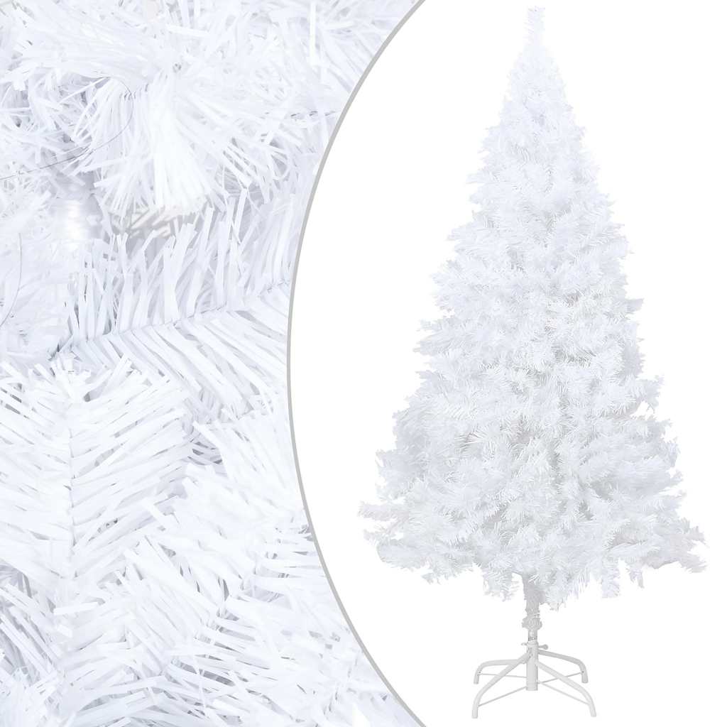 Kunstkerstboom met verlichting en kerstballen 120 cm PVC wit is nu te koop bij PeponiXL, paradijselijk wonen!