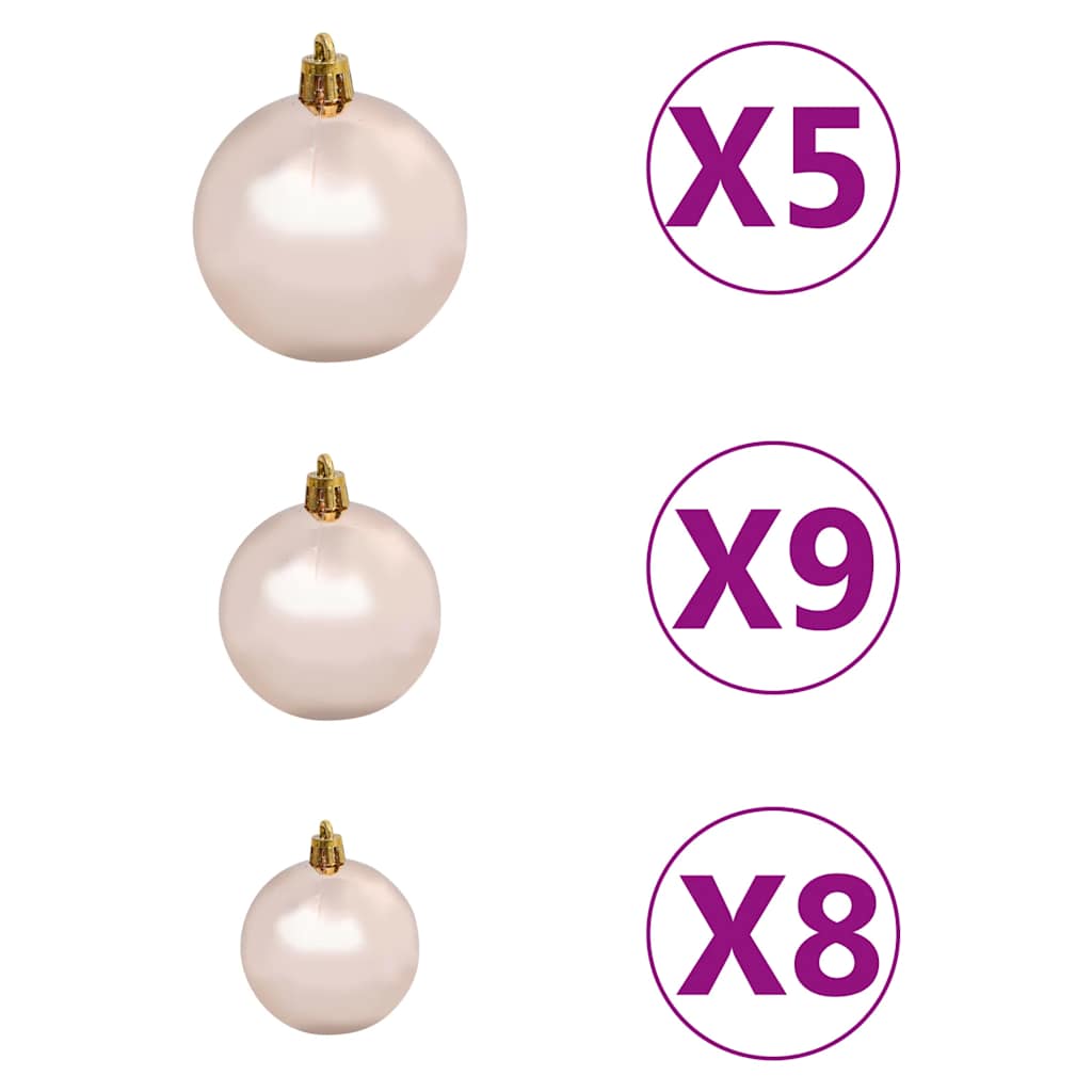 Kunstkerstboom met verlichting en kerstballen 150 cm PVC wit is nu te koop bij PeponiXL, paradijselijk wonen!