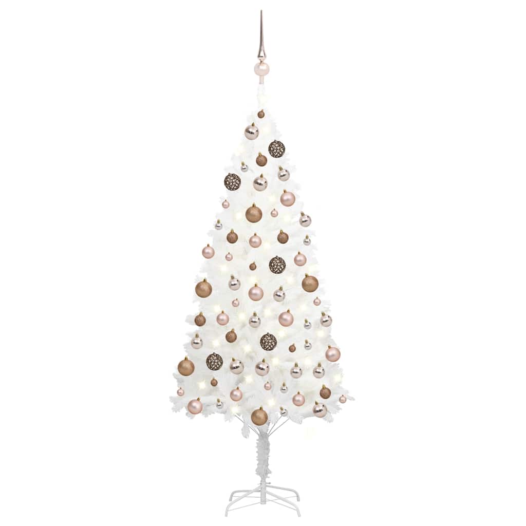 Kunstkerstboom met verlichting en kerstballen 120 cm wit is nu te koop bij PeponiXL, paradijselijk wonen!