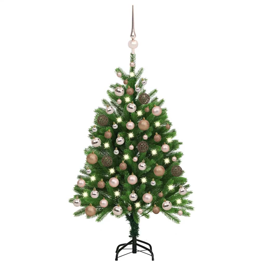 Kunstkerstboom met verlichting en kerstballen 120 cm groen is nu te koop bij PeponiXL, paradijselijk wonen!