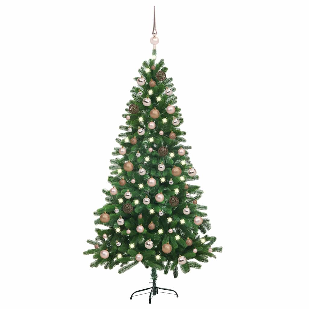 Kunstkerstboom met verlichting en kerstballen 180 cm groen is nu te koop bij PeponiXL, paradijselijk wonen!