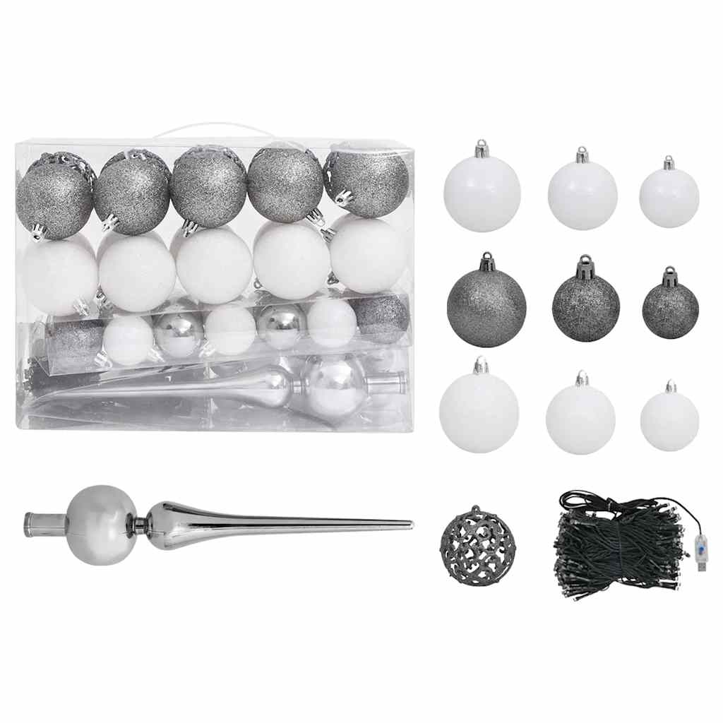 Kunstkerstboom met verlichting en kerstballen 180 cm PET goud is nu te koop bij PeponiXL, paradijselijk wonen!