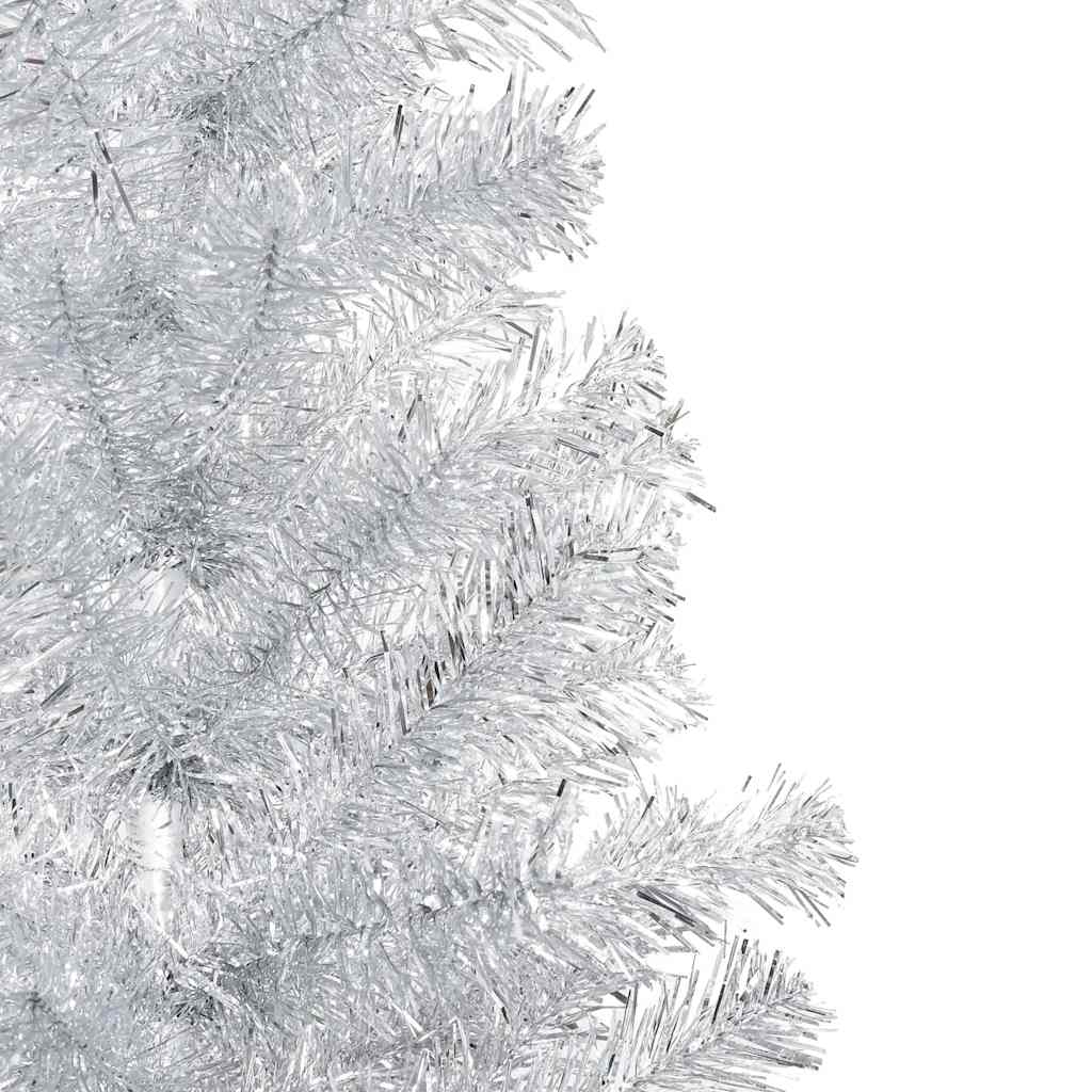 Kunstkerstboom met verlichting en kerstballen 150 cm PET zilver is nu te koop bij PeponiXL, paradijselijk wonen!