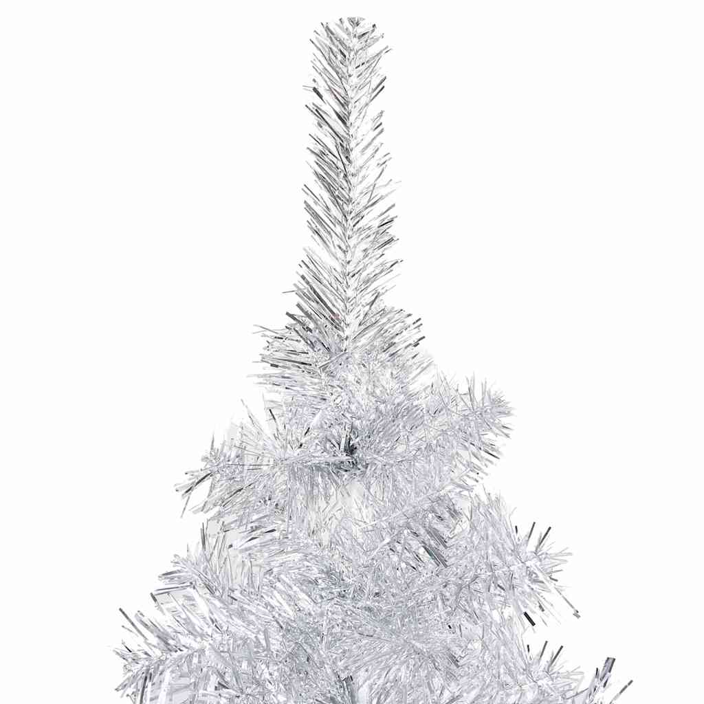 Kunstkerstboom met verlichting en kerstballen 240 cm PET zilver is nu te koop bij PeponiXL, paradijselijk wonen!