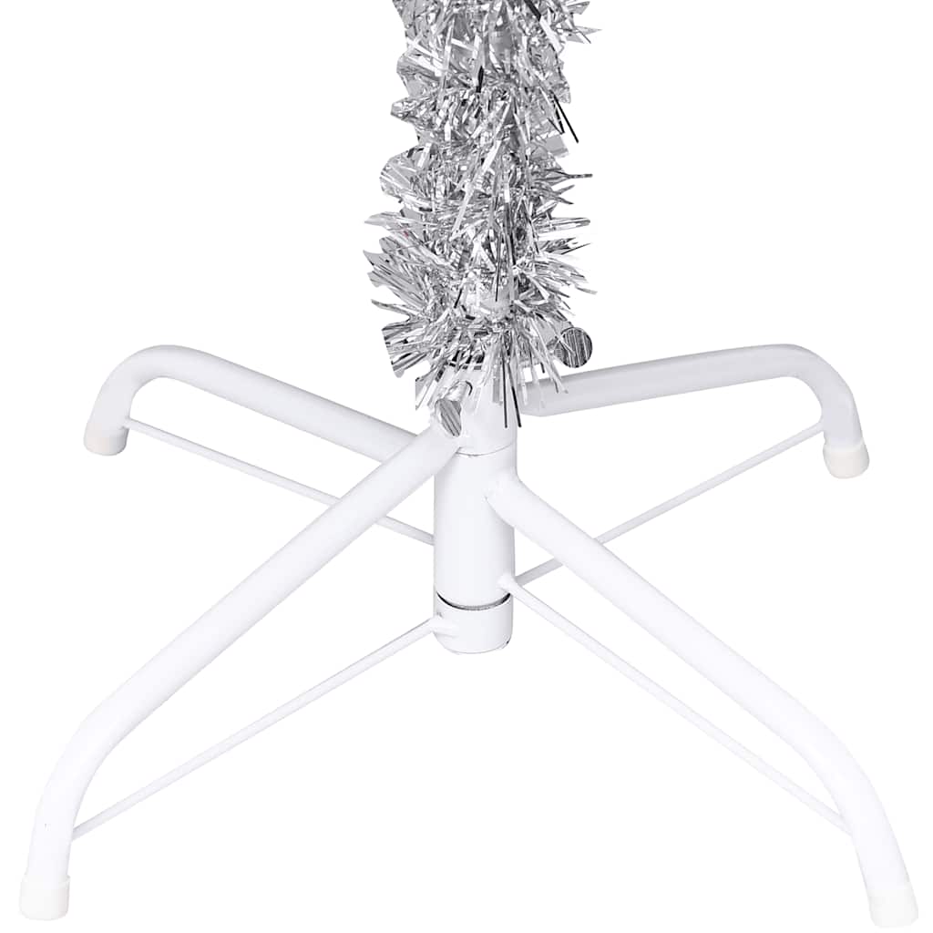 Kunstkerstboom met verlichting en kerstballen 240 cm PET zilver is nu te koop bij PeponiXL, paradijselijk wonen!