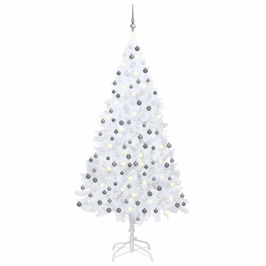 Kunstkerstboom met verlichting en kerstballen 240 cm wit is nu te koop bij PeponiXL, paradijselijk wonen!