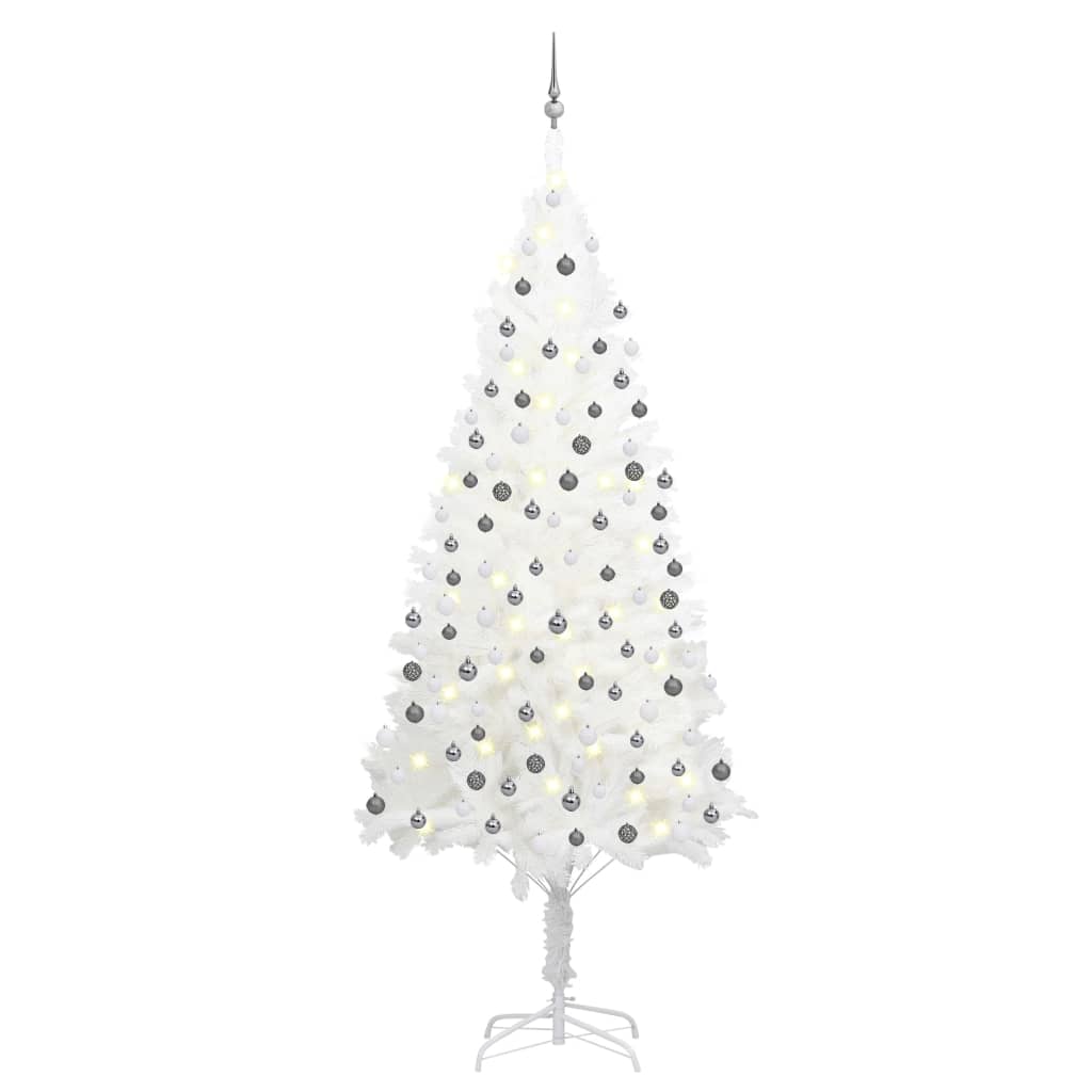 Kunstkerstboom met verlichting en kerstballen 240 cm wit is nu te koop bij PeponiXL, paradijselijk wonen!