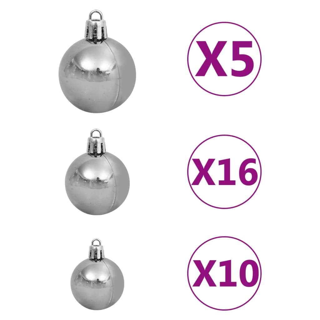 Kunstkerstboom met verlichting en kerstballen 240 cm wit is nu te koop bij PeponiXL, paradijselijk wonen!