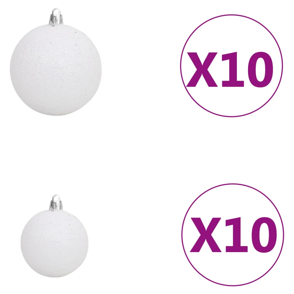 Kunstkerstboom met verlichting en kerstballen 240 cm wit is nu te koop bij PeponiXL, paradijselijk wonen!