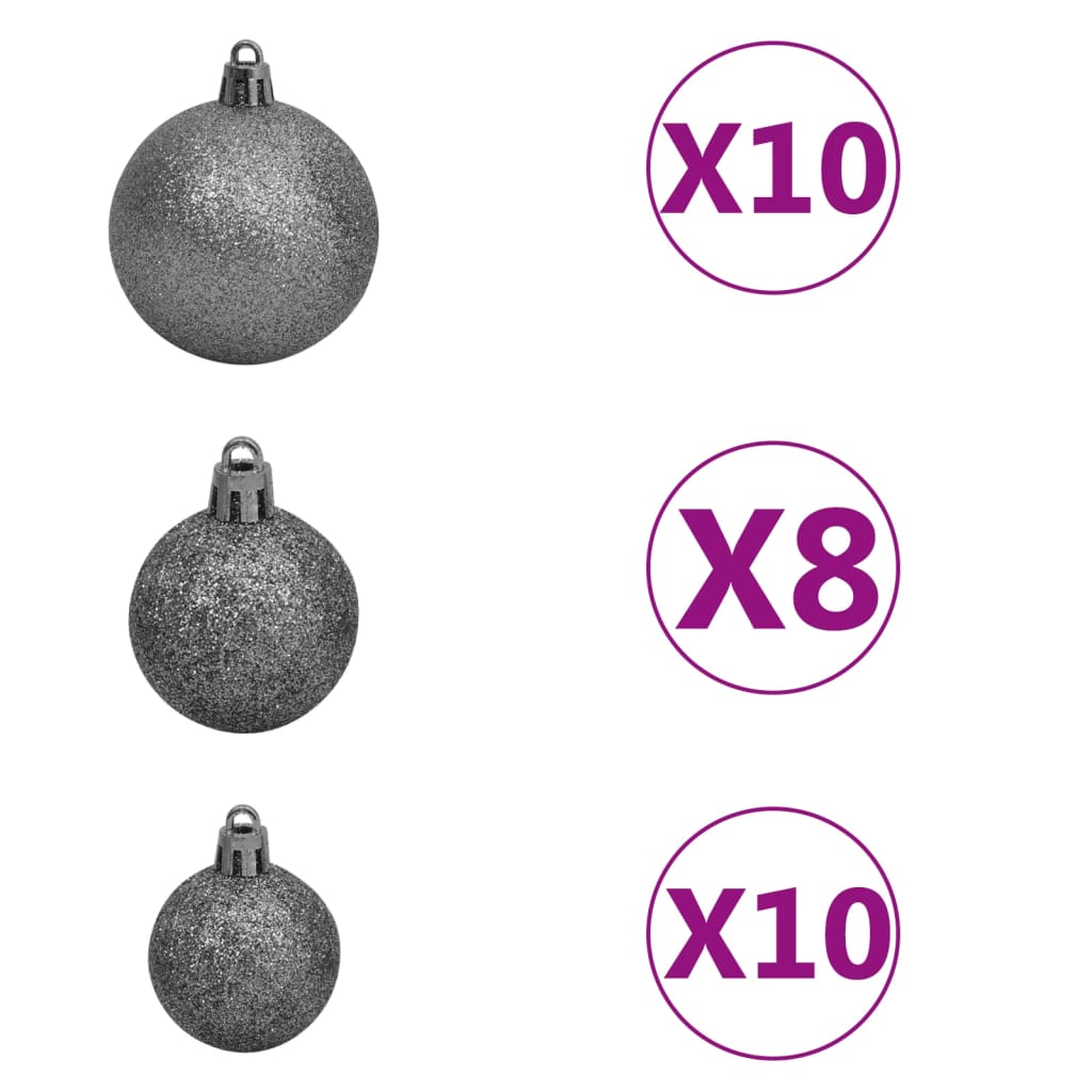 Kunstkerstboom met verlichting en kerstballen 240 cm wit is nu te koop bij PeponiXL, paradijselijk wonen!