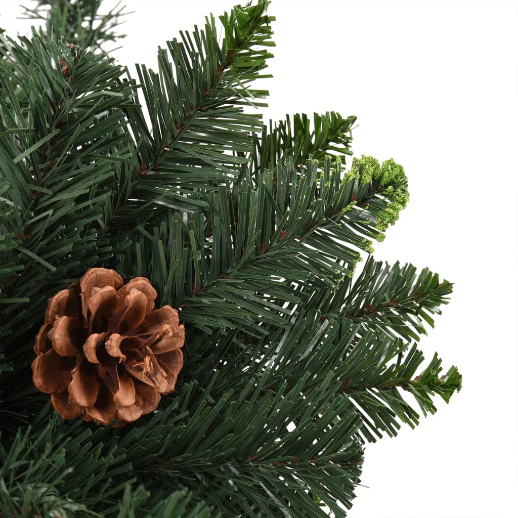 Kunstkerstboom met verlichting en dennenappels 210 cm groen is nu te koop bij PeponiXL, paradijselijk wonen!