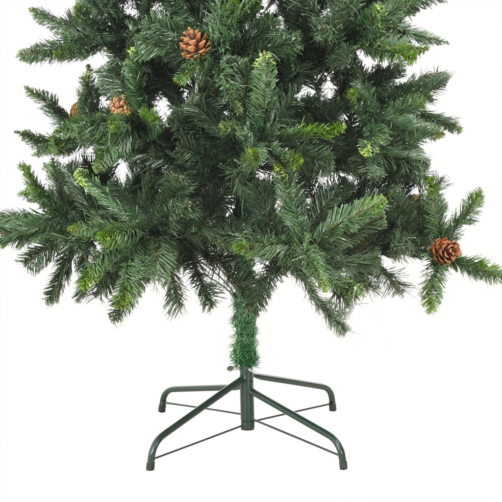 Kunstkerstboom met verlichting en dennenappels 210 cm groen is nu te koop bij PeponiXL, paradijselijk wonen!