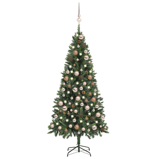 Kunstkerstboom met verlichting kerstballen dennenappels 180 cm is nu te koop bij PeponiXL, paradijselijk wonen!