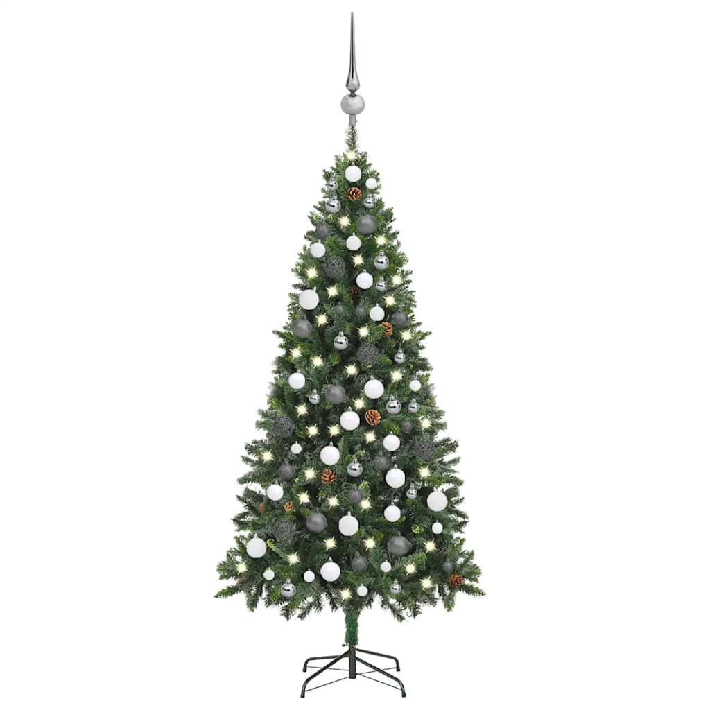 Kunstkerstboom met verlichting kerstballen dennenappels 180 cm is nu te koop bij PeponiXL, paradijselijk wonen!