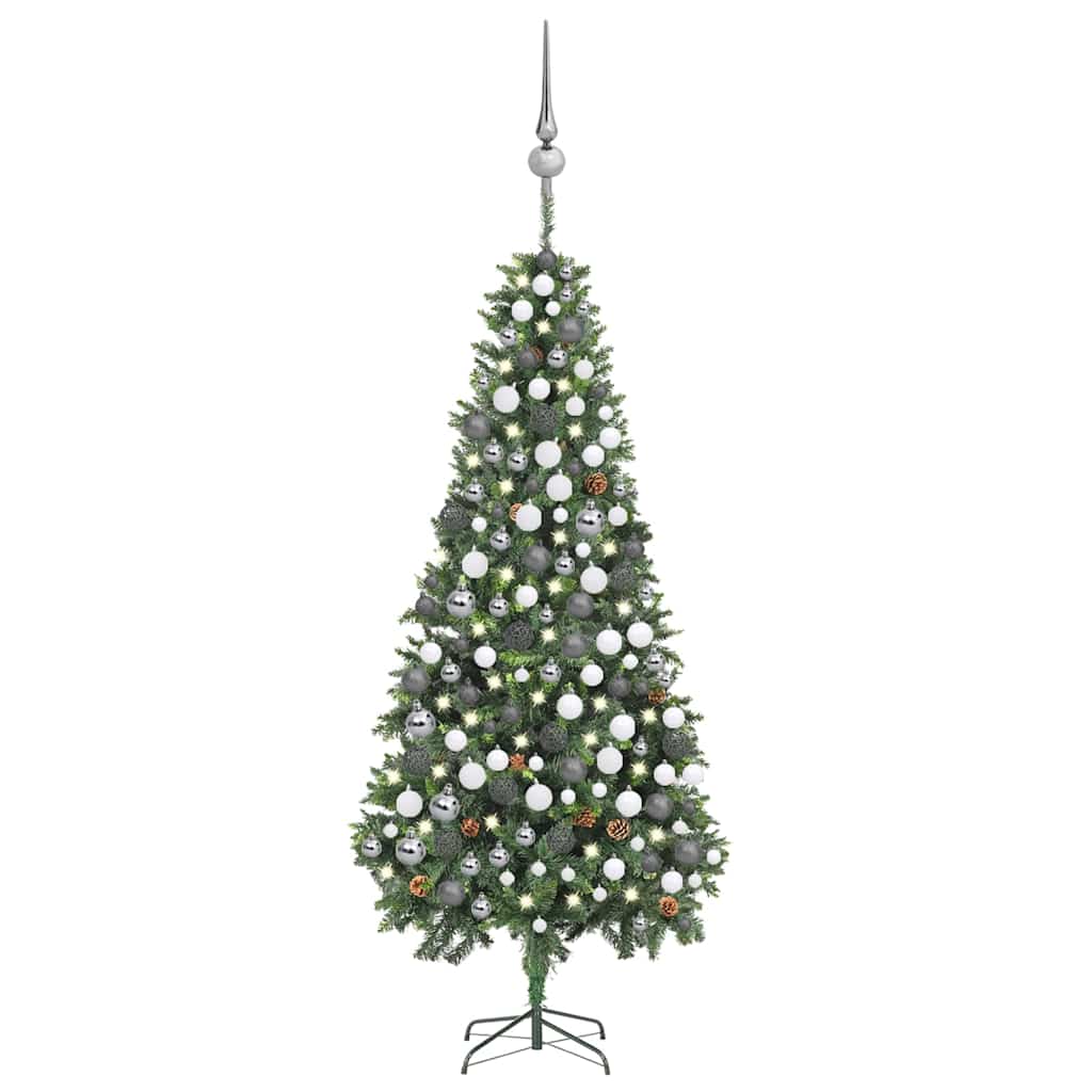 Kunstkerstboom met verlichting kerstballen dennenappels 210 cm is nu te koop bij PeponiXL, paradijselijk wonen!