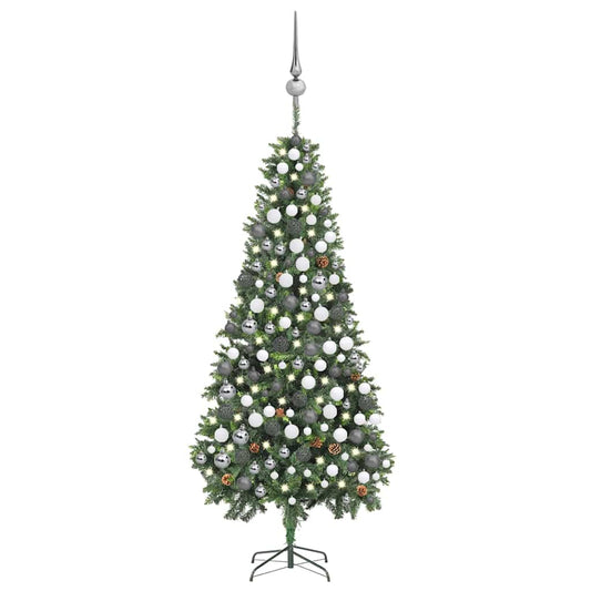 Kunstkerstboom met verlichting kerstballen dennenappels 210 cm is nu te koop bij PeponiXL, paradijselijk wonen!