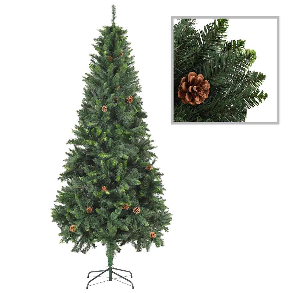 Kunstkerstboom met verlichting kerstballen dennenappels 210 cm is nu te koop bij PeponiXL, paradijselijk wonen!