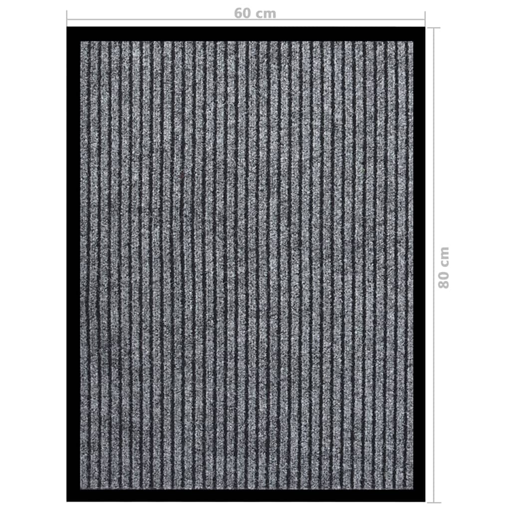 Deurmat 60x80 cm gestreept grijs is nu te koop bij PeponiXL, paradijselijk wonen!