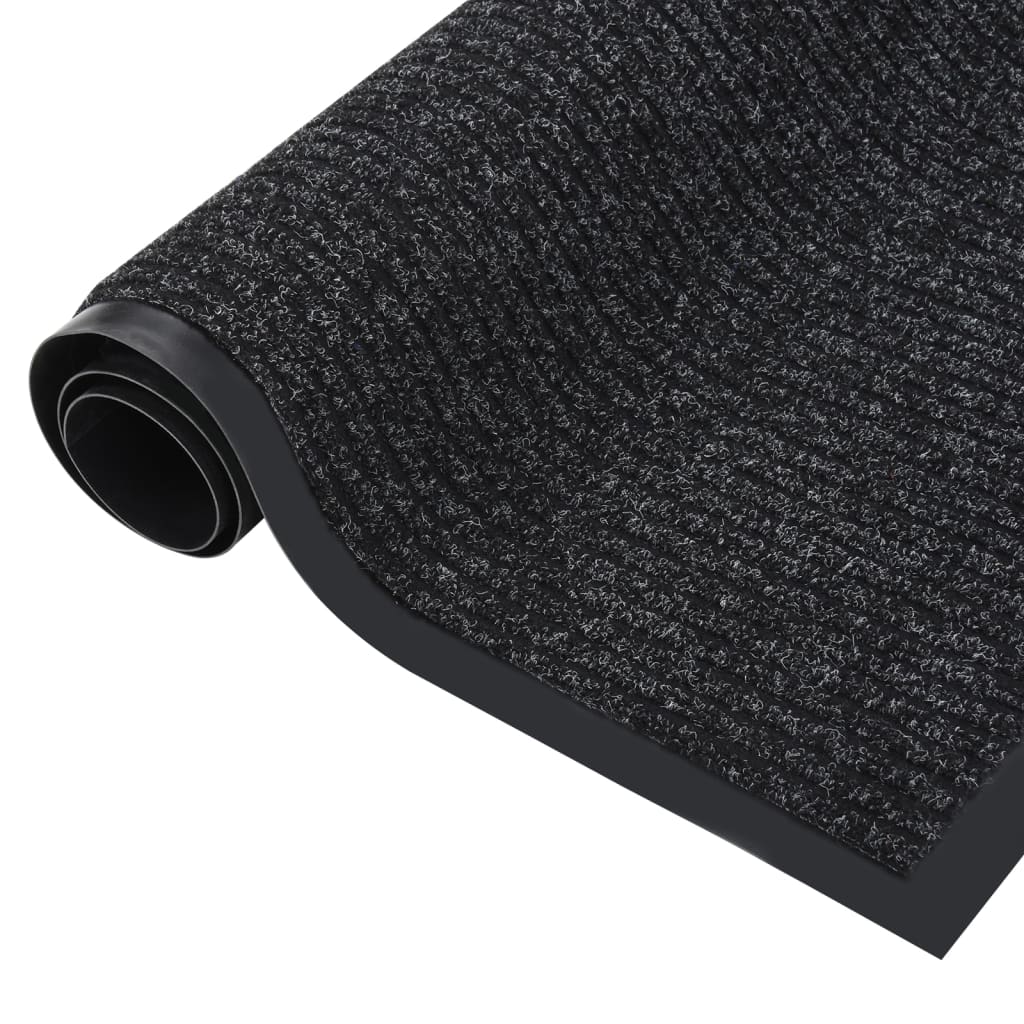 Deurmat 40x60 cm gestreept antracietkleurig is nu te koop bij PeponiXL, paradijselijk wonen!