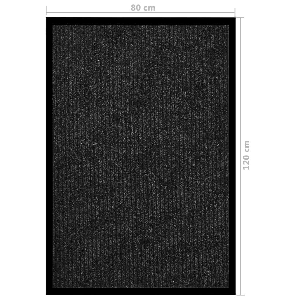 Deurmat 80x120 cm gestreept antraciet is nu te koop bij PeponiXL, paradijselijk wonen!