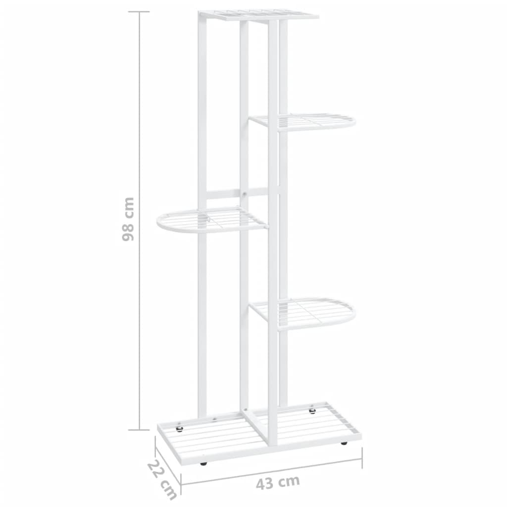 Bloemenstandaard met 5 lagen 43x22x98 cm metaal wit is nu te koop bij PeponiXL, paradijselijk wonen!