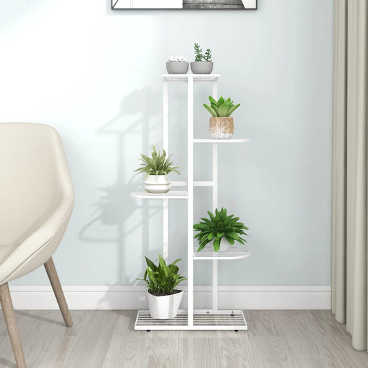 Bloemenstandaard met 5 lagen 43x22x98 cm metaal wit is nu te koop bij PeponiXL, paradijselijk wonen!