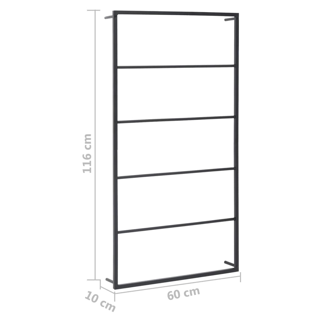 Handdoekenrek 60x10x116 cm staal zwart is nu te koop bij PeponiXL, paradijselijk wonen!