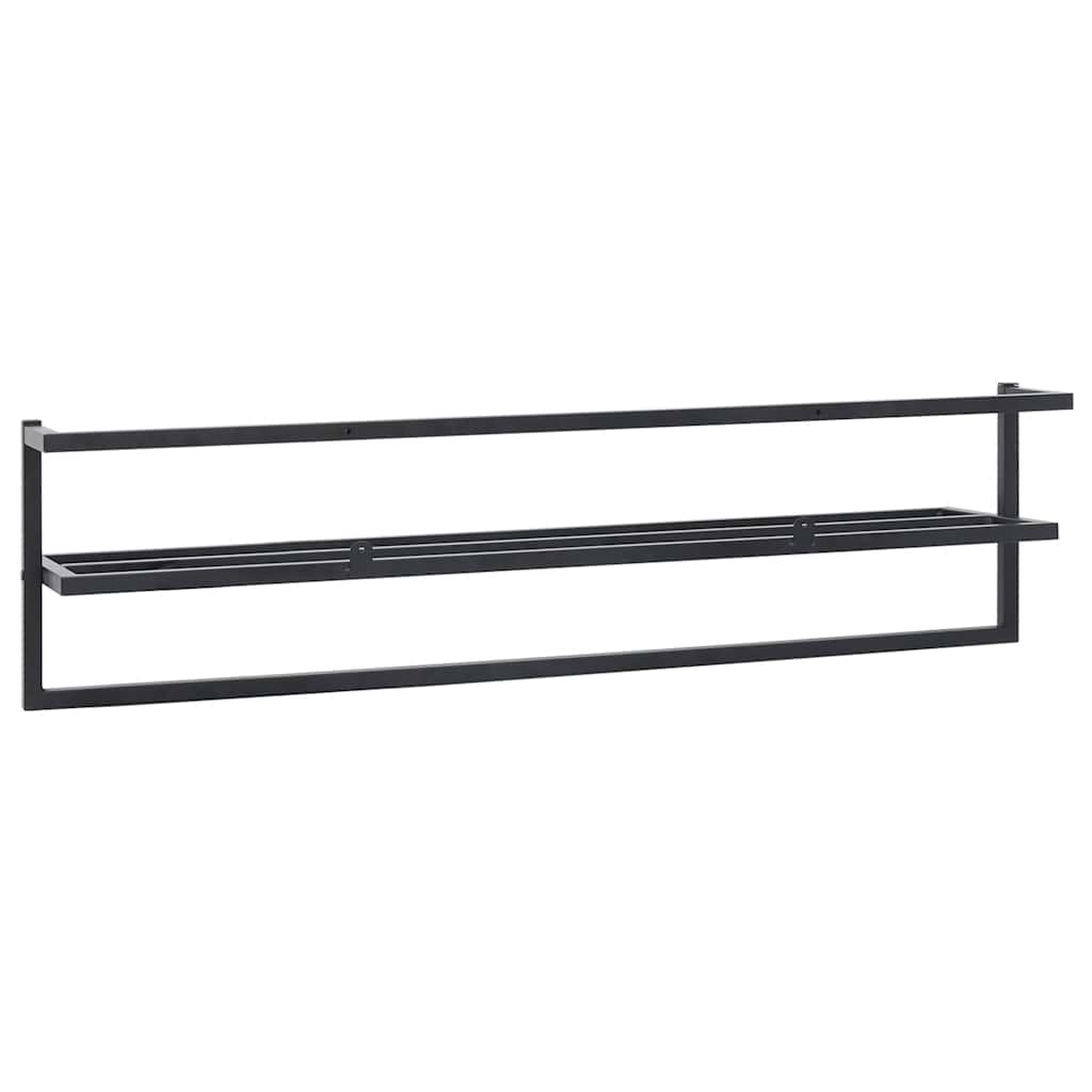 Handdoekenrek 95x25x22 cm ijzer zwart is nu te koop bij PeponiXL, paradijselijk wonen!