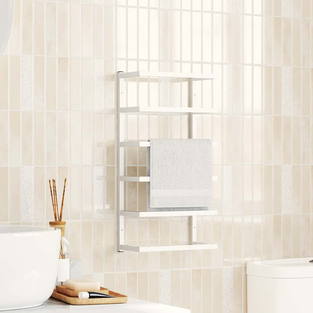 Handdoekenrek 24x12x48 cm staal wit is nu te koop bij PeponiXL, paradijselijk wonen!