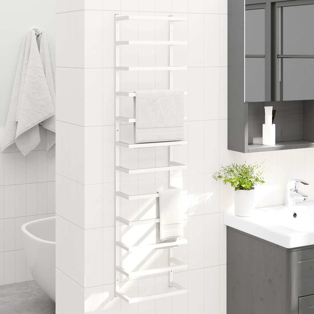 Handdoekenrek 24x12x96 cm staal wit is nu te koop bij PeponiXL, paradijselijk wonen!