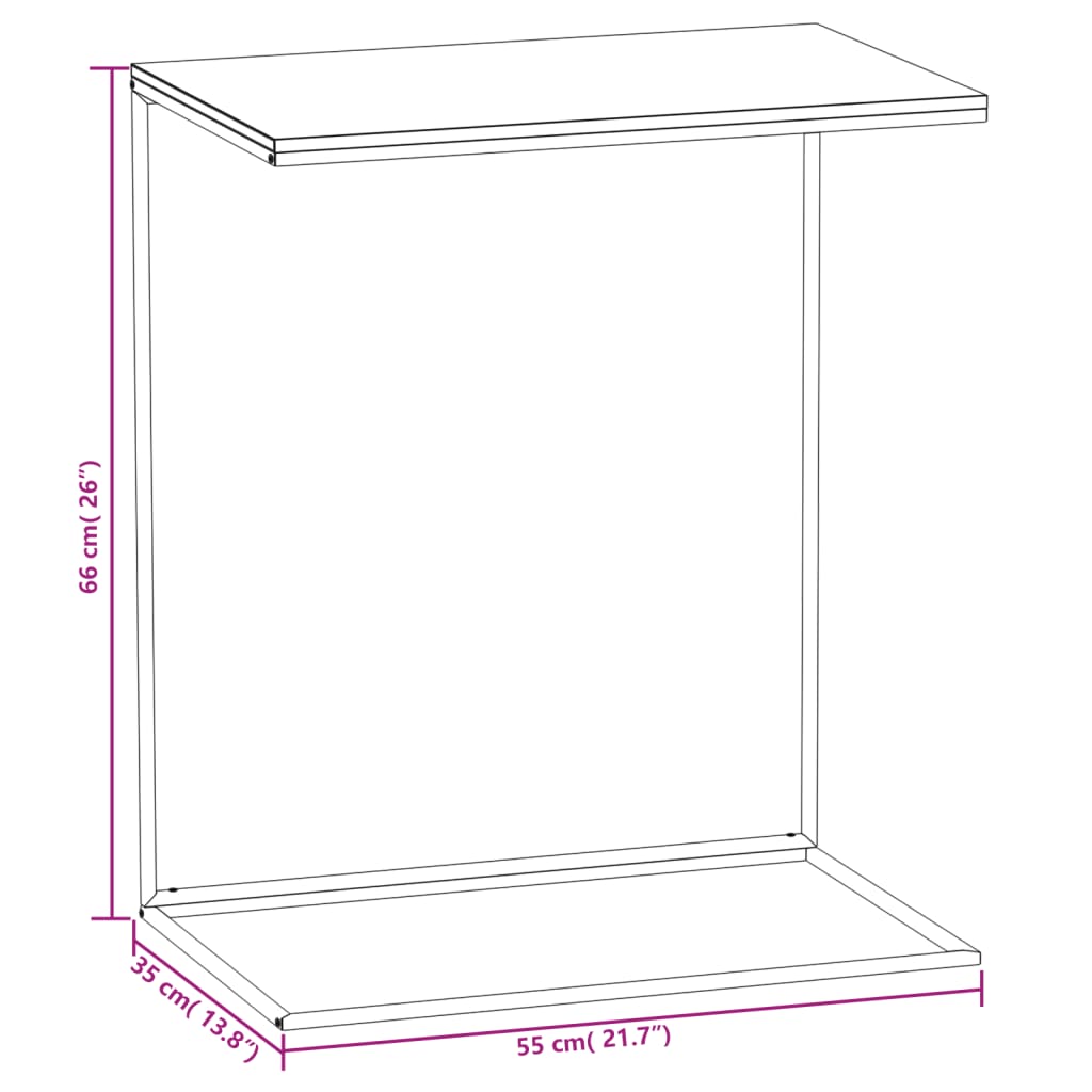 Bijzettafel 55x35x66 cm bewerkt hout zwart is nu te koop bij PeponiXL, paradijselijk wonen!
