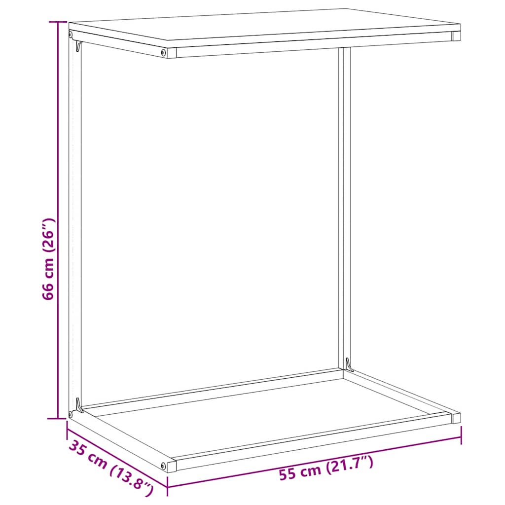 Bijzettafel 55x35x66 cm bewerkt hout zwart is nu te koop bij PeponiXL, paradijselijk wonen!