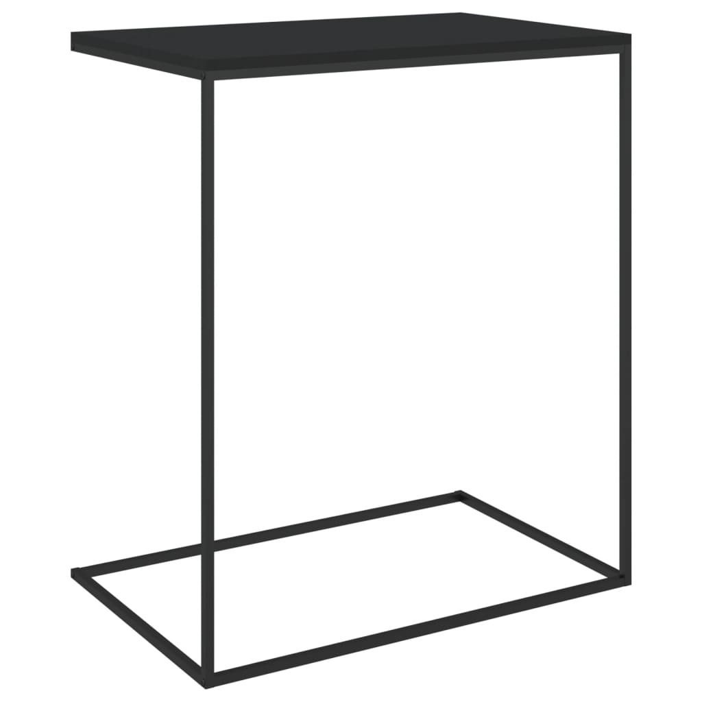 Bijzettafel 55x35x66 cm bewerkt hout zwart is nu te koop bij PeponiXL, paradijselijk wonen!