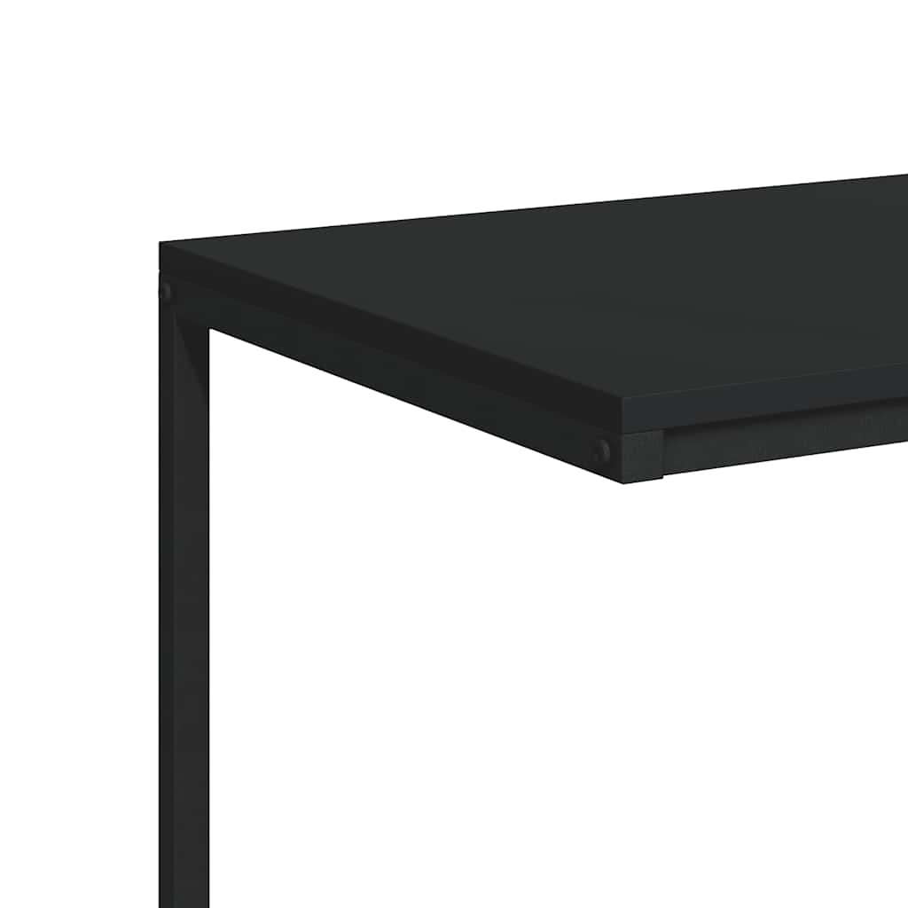 Bijzettafel 55x35x66 cm bewerkt hout zwart is nu te koop bij PeponiXL, paradijselijk wonen!