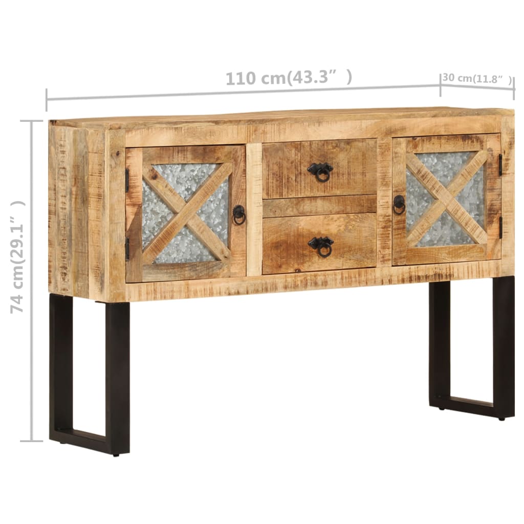 Dressoir 110x30x74 cm ruw mangohout is nu te koop bij PeponiXL, paradijselijk wonen!