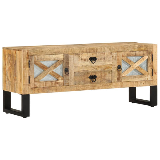 Tv-meubel 110x30x45 cm ruw mangohout is nu te koop bij PeponiXL, paradijselijk wonen!