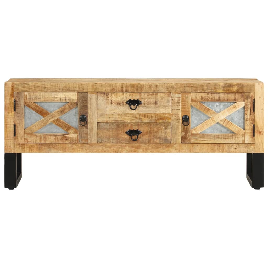 Tv-meubel 110x30x45 cm ruw mangohout is nu te koop bij PeponiXL, paradijselijk wonen!