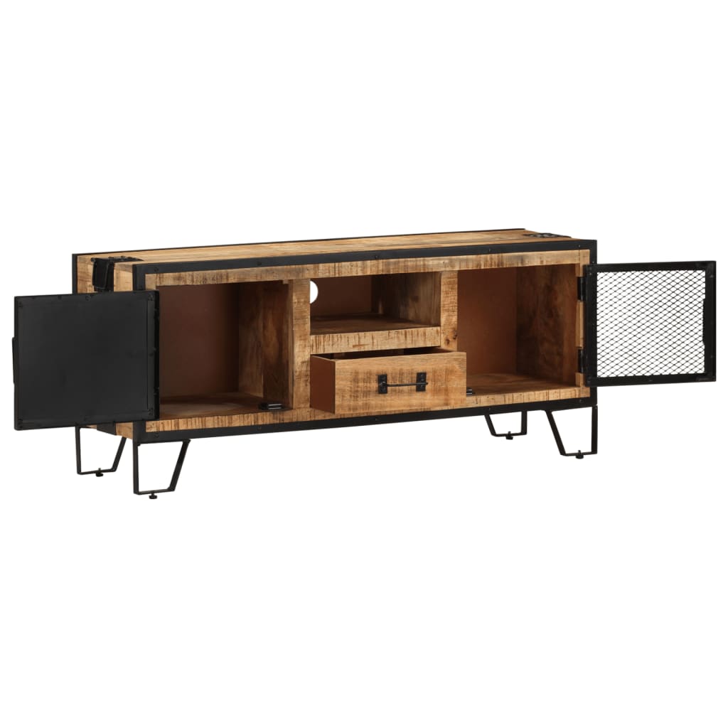 Tv-meubel 110x31x46 cm ruw mangohout is nu te koop bij PeponiXL, paradijselijk wonen!
