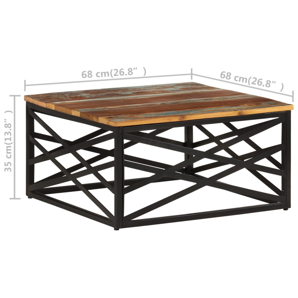 Salontafel 68x68x35 cm massief gerecycled hout is nu te koop bij PeponiXL, paradijselijk wonen!
