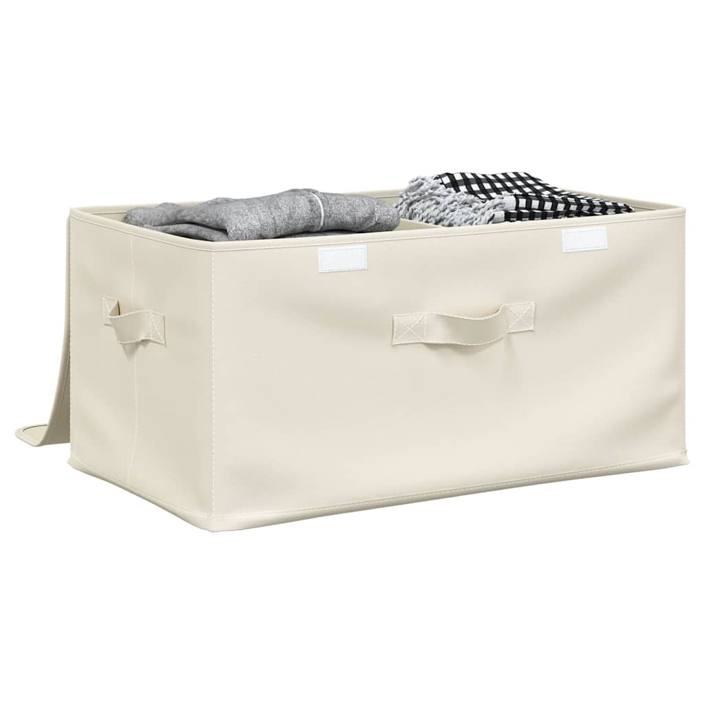 Opbergboxen 2 st 43x34x23 cm stof crèmekleurig is nu te koop bij PeponiXL, paradijselijk wonen!