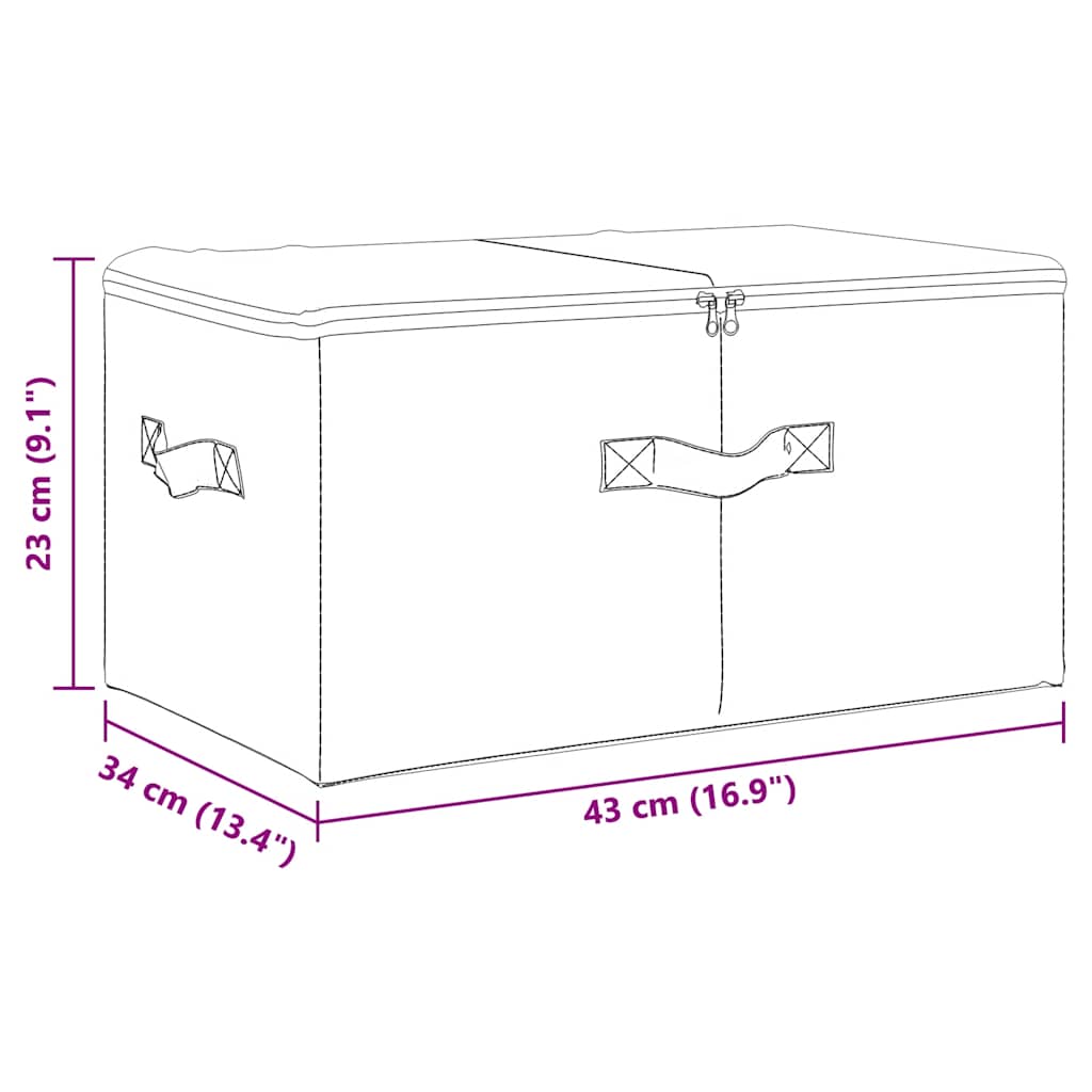 Opbergboxen 2 st 43x34x23 cm stof crèmekleurig is nu te koop bij PeponiXL, paradijselijk wonen!